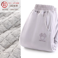 迪士尼女童裤子儿童运动裤秋冬加绒宝宝休闲裤新外穿洋气长裤卫裤 香芋紫 110cm