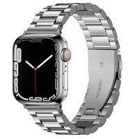 wezi 唯智 适用apple watch9手表带金属不锈钢iwatch7/6/5/4链式苹果手表表带s7/3/SE男女款s6配件s5通用s8腕带41/45/49