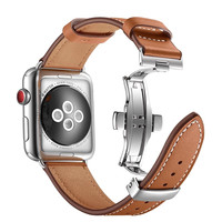 Grenosis 格睿斯 适用苹果手表表带applewatch9真皮皮质iwatch8/6金属扣3/4/5/SE代s6替换49/45mm男女款s8运动s7潮ultra手表带