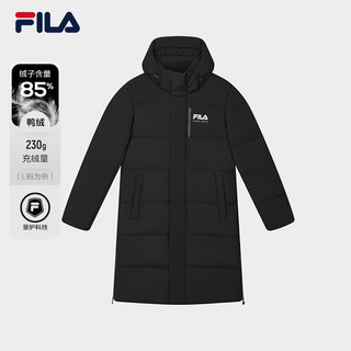 FILA 斐乐 官方男士长款羽绒服2024冬季新款休闲基础保暖连帽外套