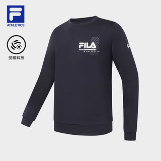 FILA 斐乐 男士卫衣秋冬运动健身跑步训练套头衫圆领休闲长袖上衣男