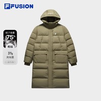 FILA 斐乐 FUSION斐乐潮牌情侣款长款羽绒服2024冬装新款宽松外套上衣