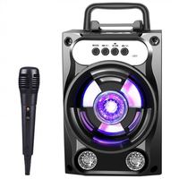 bejoy 无线蓝牙音箱广场舞音响话筒K歌户外便携手提家用低音炮 黑色 音响+