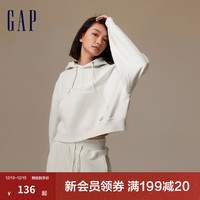 Gap女装秋季LOGO潮流宽松短款卫衣810617运动洋气连帽衫 白色 170/96A(M)