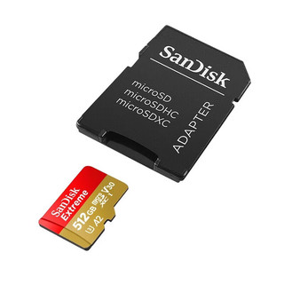 SanDisk 闪迪 内存卡存储tf卡运动相机卡高速无人机gopro相机微单内存卡MicroSD卡u3/v3 512G microSD读190M/s写90M/s