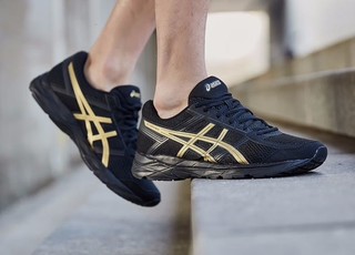 ASICS 亚瑟士 男子缓震透气跑鞋  GEL-CONTEND 4  黑色/金色