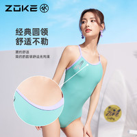 ZOKE 洲克 泳衣女连体三角专业竞速运动训练游泳衣124601120-1 绿/紫 L