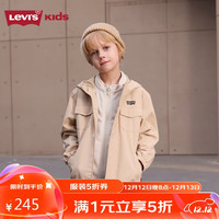 LEVI'S李维斯童装男女童连帽风衣儿童秋冬保暖外套 狩猎卡其 160/80 
