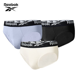 Reebok 锐步 内裤男三角裤棉抗菌中腰男性感裤衩内裤男 黑色/贝色/浅蓝 L