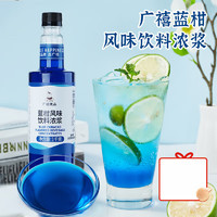 广禧优品 绿薄荷风味糖浆果露糖浆奶茶店调酒咖啡气泡水专用香蜜 蓝柑糖浆1000g