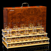 VINOS高档奢华白酒杯套装家用水晶玻璃分酒器套装倒酒器酒具套装 竹节壶10+竹节杯+高升杯架