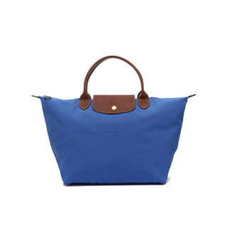 LONGCHAMP 珑骧 女士LE PLIAGE系列钴蓝色锦纶中号手提包 L1623 089 P78