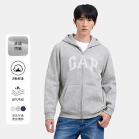 Gap 盖璞 男女同款24秋品字母印花logo抓绒连帽卫衣休闲外套658736