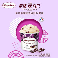 哈根达斯（Haagen-Dazs）葡萄朗姆酒口味大桶冰淇淋473ml 家庭装