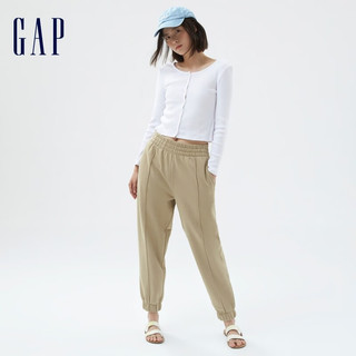 Gap【女友T】女装春季纯棉短款罗纹针织长袖T恤757111修身时尚 白色 165/88A(S)