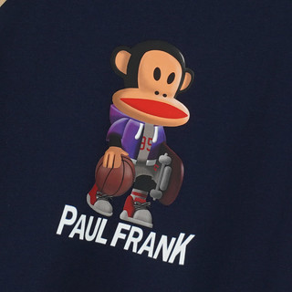 大嘴猴（paul frank）童装长袖T恤2024秋冬款男女童纯棉卡通中大童拼色百搭舒适上衣 藏青色 150cm