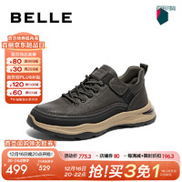 BeLLE 百丽 厚底休闲鞋男2024冬户外高帮运动鞋工装鞋8MU01DD4 黑色 44