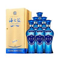 百亿补贴：YANGHE 洋河 蓝色经典 海之蓝42度375ml*6瓶绵柔浓香白酒自饮送礼酒水