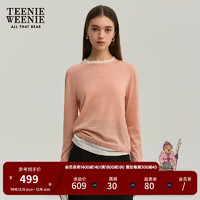 TEENIE WEENIE 小熊2024年秋季可机洗扬子纱假两件毛衣 橙色 170/L