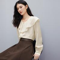 浪漫女性化荷叶边衬衫小上衣休闲通勤上衣