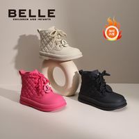 百亿补贴：BeLLE 百丽 女童马丁靴冬季软底防滑加绒保暖英伦风时尚潮流百搭公主靴子