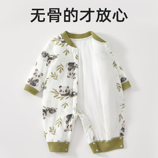 贝肽斯婴儿连体衣秋冬夹棉衣服男女童外出棉服加厚保暖宝宝哈衣爬服 六翼天使 40g夹棉 (单件装) 80cm