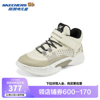 SKECHERS 斯凯奇 童鞋秋季男童运动鞋儿童鞋子中大童透气跑步鞋406068L 自然色/NAT 35码