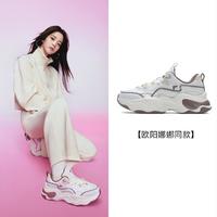 FILA 斐乐 FUSION斐乐潮牌女鞋帆布鞋泡泡鞋2024夏季休闲鞋运动鞋 斐乐白/奶白-WG 37.5