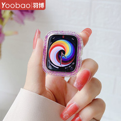 Yoobao 羽博 适用苹果手表iwatch9边框保护壳s8半包s7透明s6珠光ultra硬套