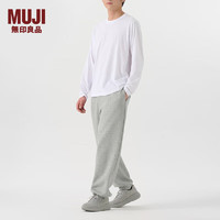 无印良品（MUJI）男式 棉混抗菌 长袖T恤 男士打底衫男款 保暖秋衣 FA08CC4A 白色 S  (165/84A)