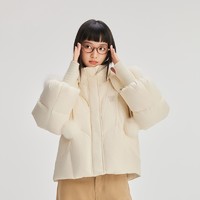 ERAL 艾莱依 甜美羽绒服女2024年新款轻奢短款狐狸毛领连帽保暖冬季外套