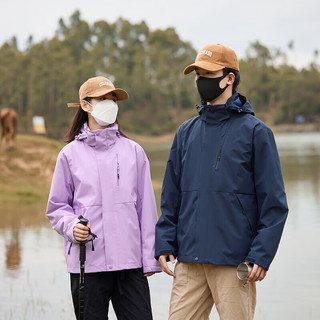 稻草人冲锋夹克男三合一两件套保暖防风登山户外加绒外套休闲百搭上衣 军绿色 L