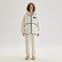 TEENIE WEENIE 小熊睡衣 女款秋冬季长袖立领加绒加厚保暖家居服 米白 L