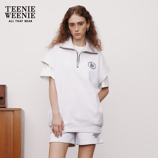 Teenie Weenie小熊春装半高领拉链卫衣马甲宽松休闲女 灰色 175/XL