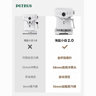 百亿补贴：PETRUS 柏翠 PE3690S海盐小方意式咖啡家用小型半自动小型打奶泡一体机