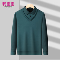 YBB/鸭宝宝男士雪貂绒毛衣2024冬季绅士加绒青年休闲打底衫 8867深绿 2XL