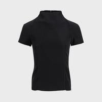 【纯色质感】女式大方优雅商务风收腰圆领短袖套头衬衫