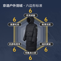 京东京造 热气球黑金鹅绒服男保暖三防羽绒服男长款 中灰色 S