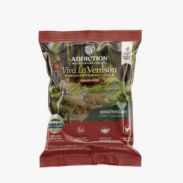 Addiction 爱德胜 新西兰进口无谷鹿肉犬粮尝鲜包60g*1袋