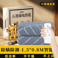 电热毯单人冬季加热毯双控智能调温宿舍家用电褥子双人电热毯 灰条纹1.5M*0.8M单人单控