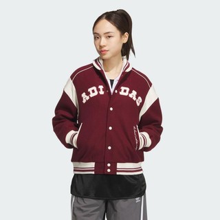 adidas ORIGINALS 阿迪达斯2024冬季女士红色舒适保暖运动外套