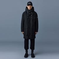 Mackage HARLEM男士工装时尚长袖连帽中长轻羽绒服