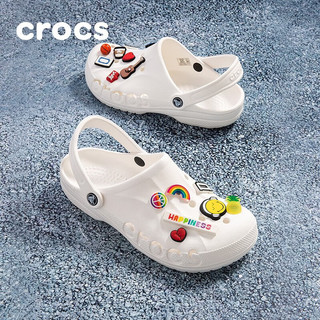 crocs 卡骆驰 洞洞鞋贝雅男鞋女鞋轻便耐磨一脚蹬拖鞋休闲鞋|10126 白