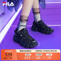 FILA 斐乐女鞋猫爪鞋3代老爹鞋2024春季复古时尚运动鞋休闲鞋潮鞋 黑-L-BK 36.5