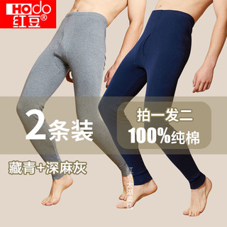 Hodo 红豆 秋裤男纯棉薄款2条装男士秋裤男款全棉打底中老年秋冬保暖裤