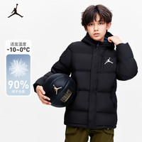 NIKE  JORDAN 耐克AJ童装男女童中长款羽绒服冬季儿童上衣保暖外套 正黑色 130/64(7)