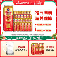 TSINGTAO 青岛啤酒 福禄寿禧庆功宴请啤酒福罐500ml*12听*2箱