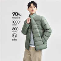 佐丹奴三防羽绒外套男24冬拉链口袋立领轻暖羽绒服男01074712 52 千年绿 XL