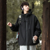 迈特优 MTVO迈特优三合一可拆卸冲锋衣外套男生春秋防水秋季户外夹克 9306幻影黑  XL
