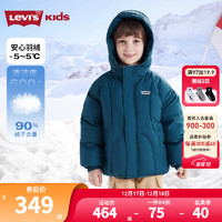 Levi's 李维斯 童装男女童连帽三防羽绒服冬季新款90%含绒量儿童保暖上衣 深浅水 160/76(L)